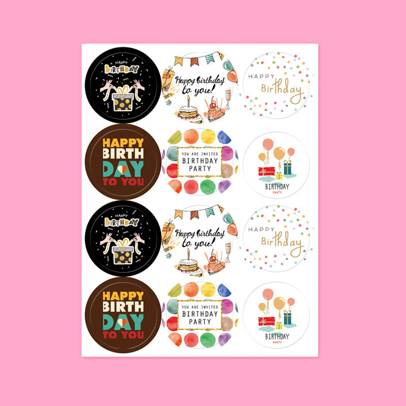 Set 5 miếng dán cảm ơn hình tròn MIM STHANK02