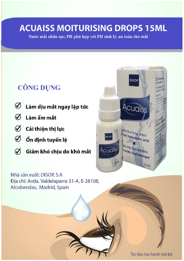 [Qùa 10k]Nước mắt nhân tạo - Acuaiss Eye Drop Bottle 15ml