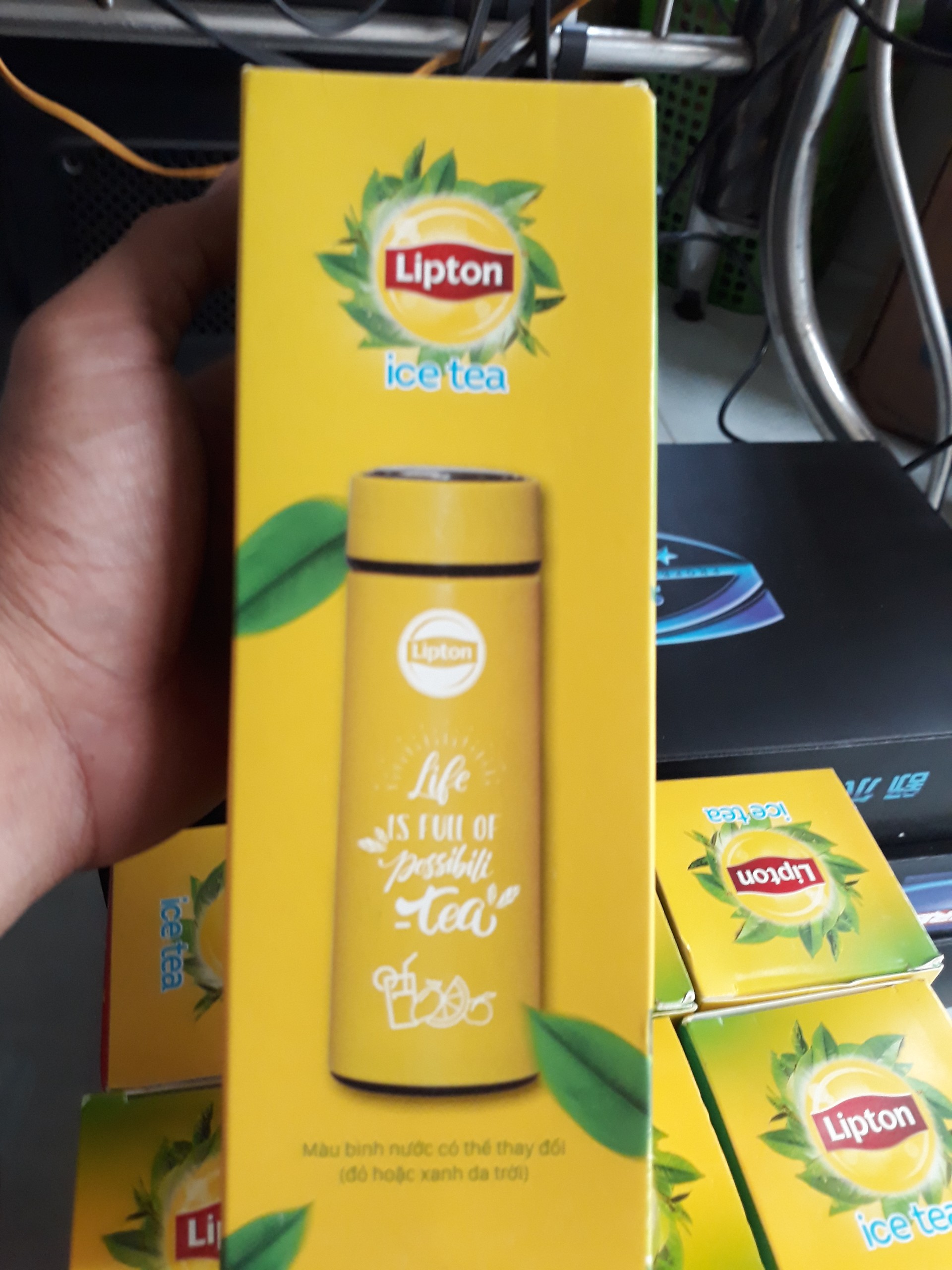 Bình giữ nhiệt Lipton lõi thuỷ tinh 2 lớp 400ml