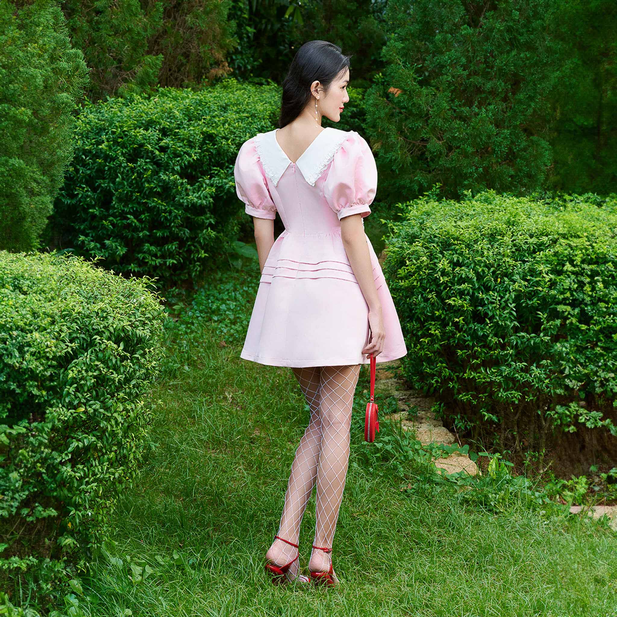 DOTTIE - Đầm tay phồng phối lá cổ - D0571