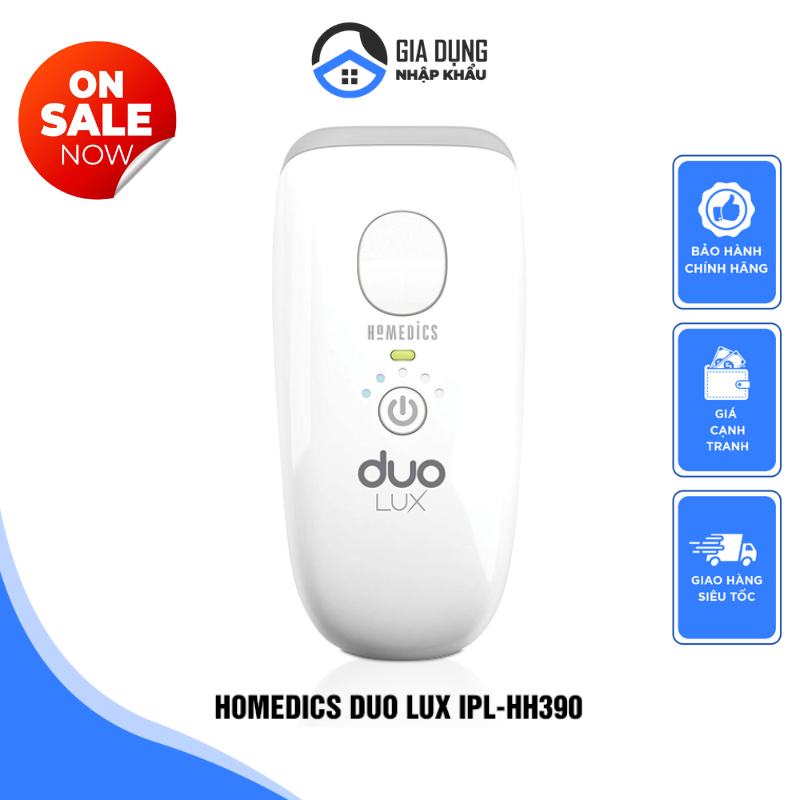 Máy triệt lông mini bằng tia laser homedics beauty duo lux ipl-hh390-gb, thế hệ mới nhất, máy triệt lông toàn thân, máy triệt lông mặt, nách, chân, vùng bikini, vùng kín, nhập đức, bảo hành 12 tháng