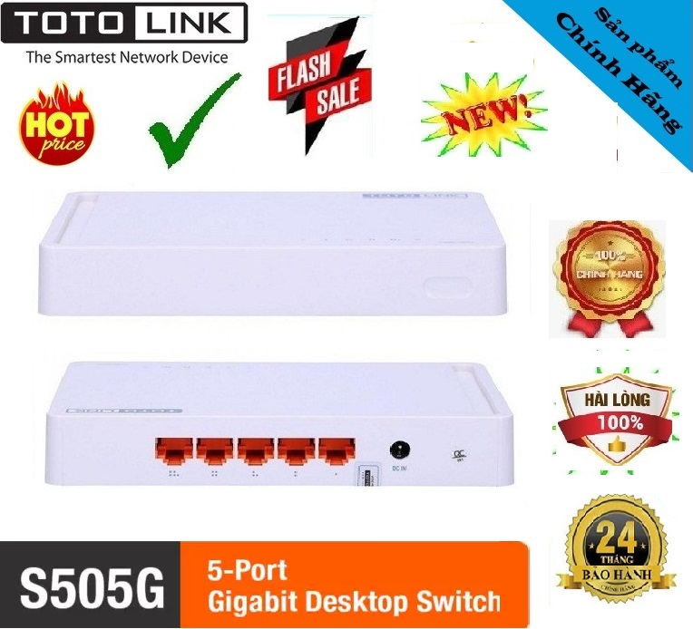Switch Chia Mạng 5 Cổng Gigabit Totolink S505G