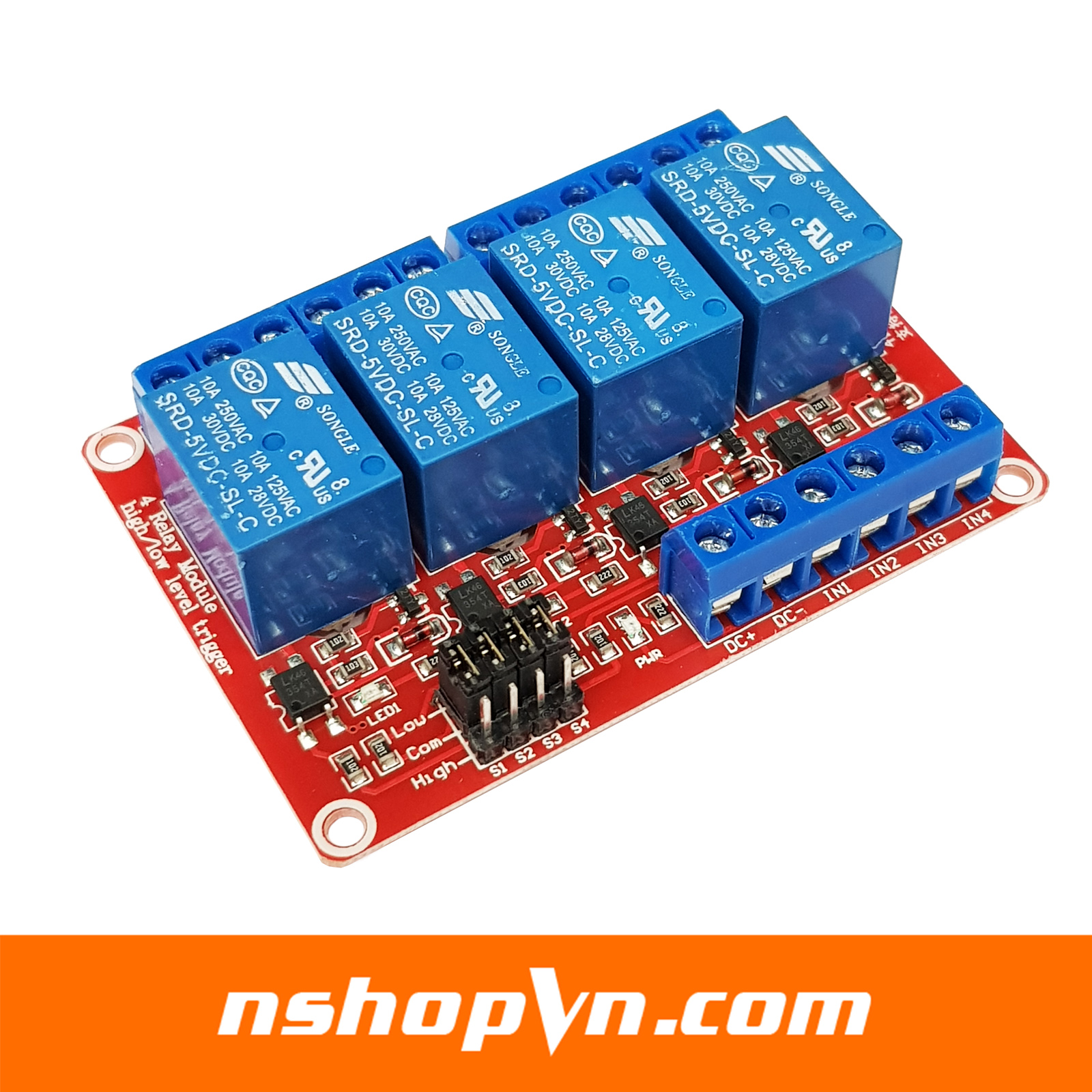 Module 4 Relay Kích H/L (5VDC)