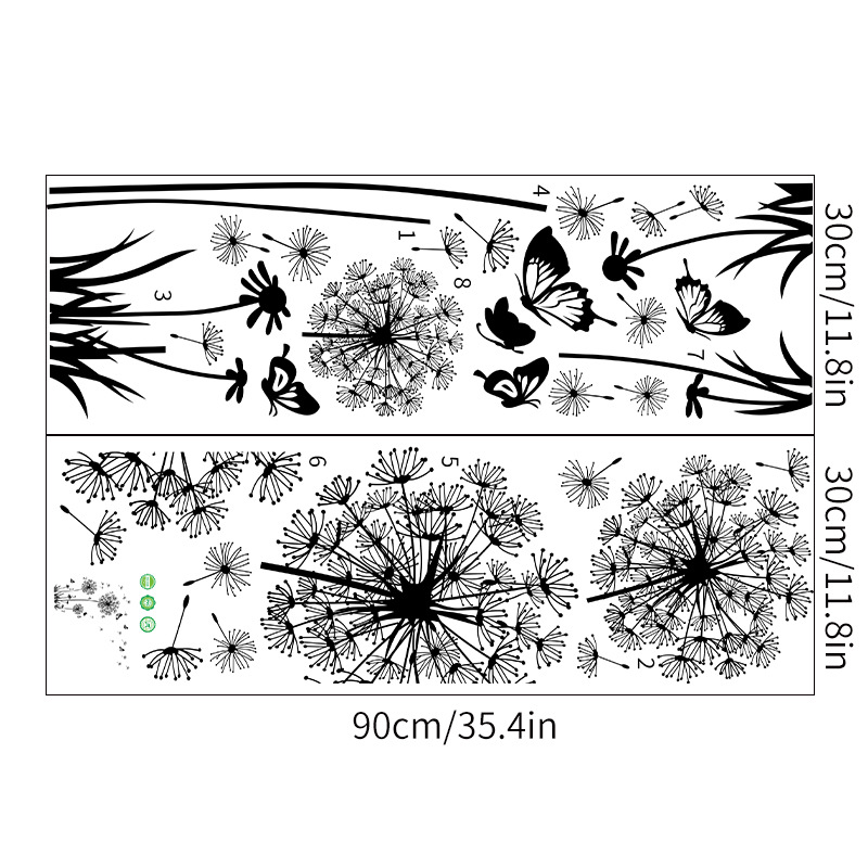 (Size Lớn)  Decal dán tường - Hoa Bồ Công Anh-Decal dán tường cây xanh ,Decal dán tường hoa lá