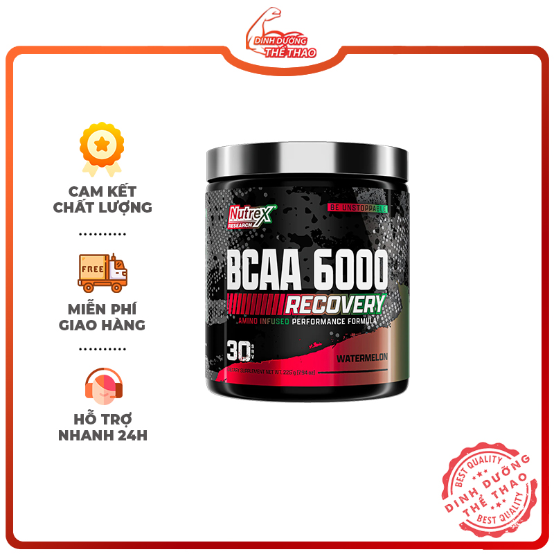 Bcaa 6000 thực phẩm bổ sung chống dị hóa và phục hồi cơ bắp nutrex bcaa 6000 30 lần dùng