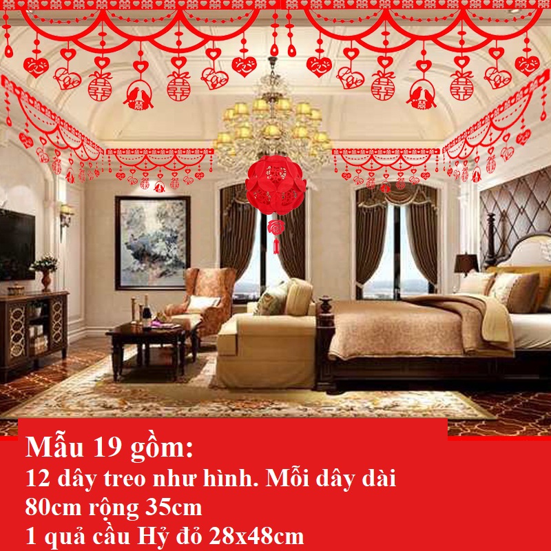 {Sẵn hàng y hình} Set trang trí trần nhà ngày cưới