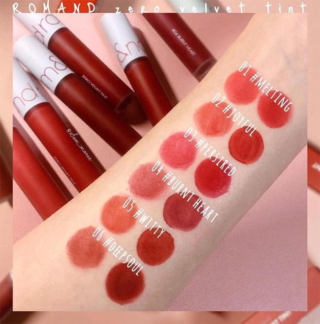 Son Kem Lì Romand Zero Velvet Tint
