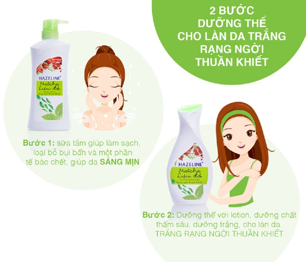 Sữa Tắm 900g Hazeline Matcha & Lựu Đỏ