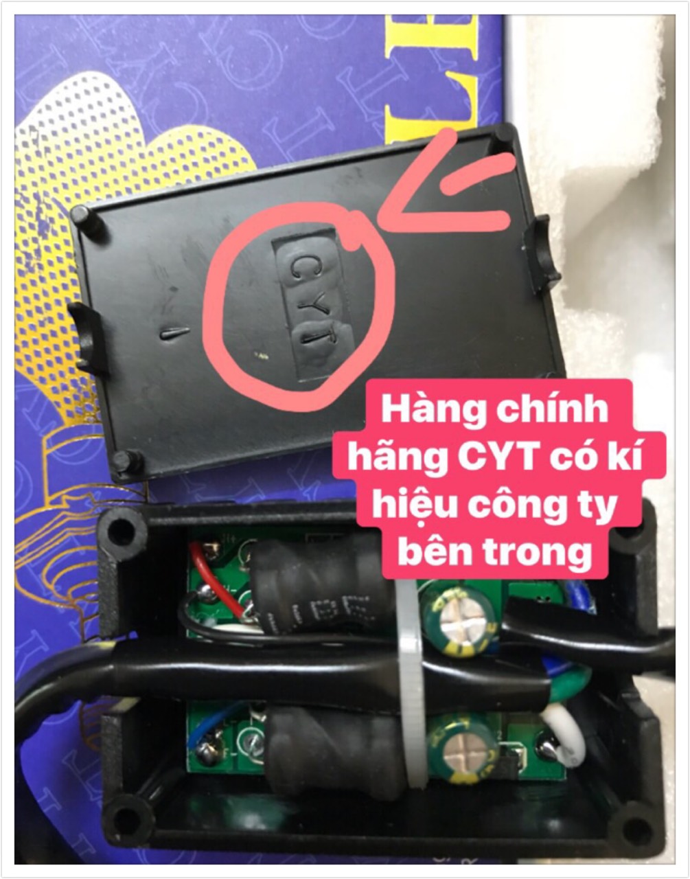 đèn pha led cyt xịn - chân H4 -2 Tim hộp tím AC-DC