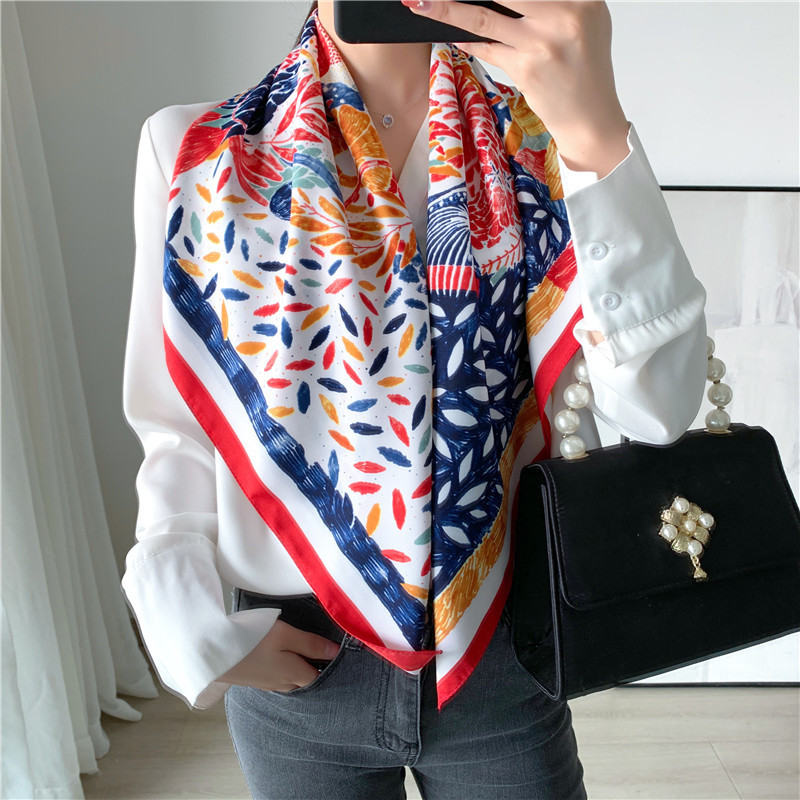 Khăn Lụa Vuông 90cm Quàng Cổ Quấn Tóc Làm Áo Yếm Lụa Siêu to dày đẹp