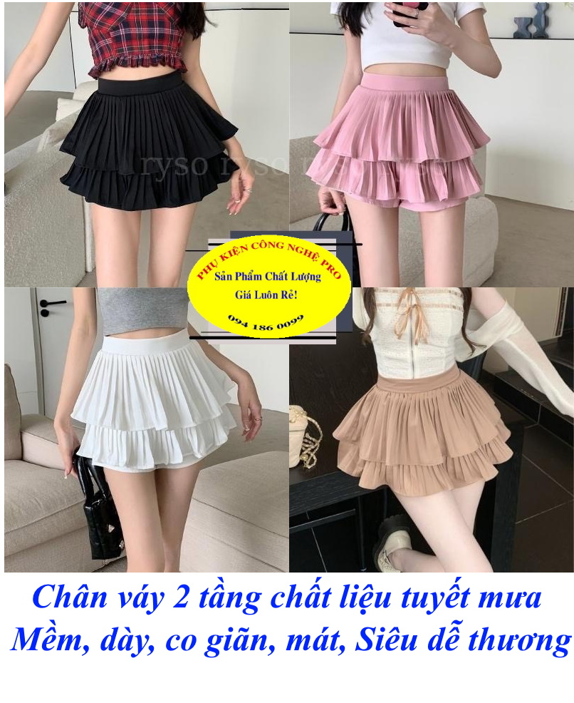 Chân váy 2 tầng xếp ly dáng xòe - Chân váy | ThờiTrangNữ.vn