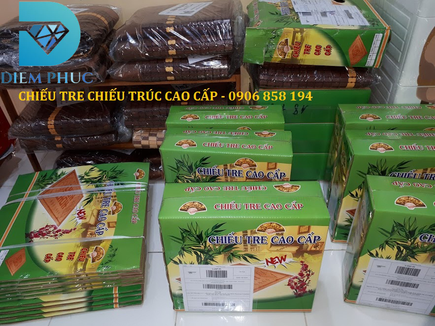 1m8 x 1m9 - Không viền - Chiếu tre - Chiếu trúc Cao cấp Hạt đen