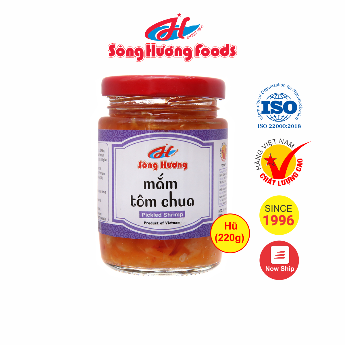Mắm Tôm Chua Sông Hương Foods Hũ 220g - Ăn kèm cơm , bún , phở , mì tôm
