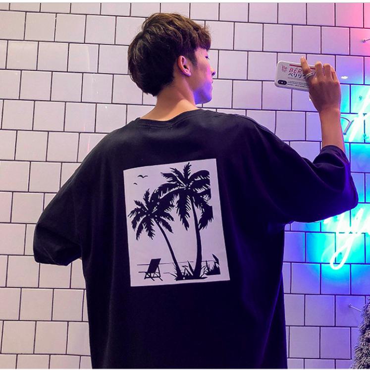 Áo thun nam form rộng in hình Dừa Biển độc đẹp vải dày mịn mát