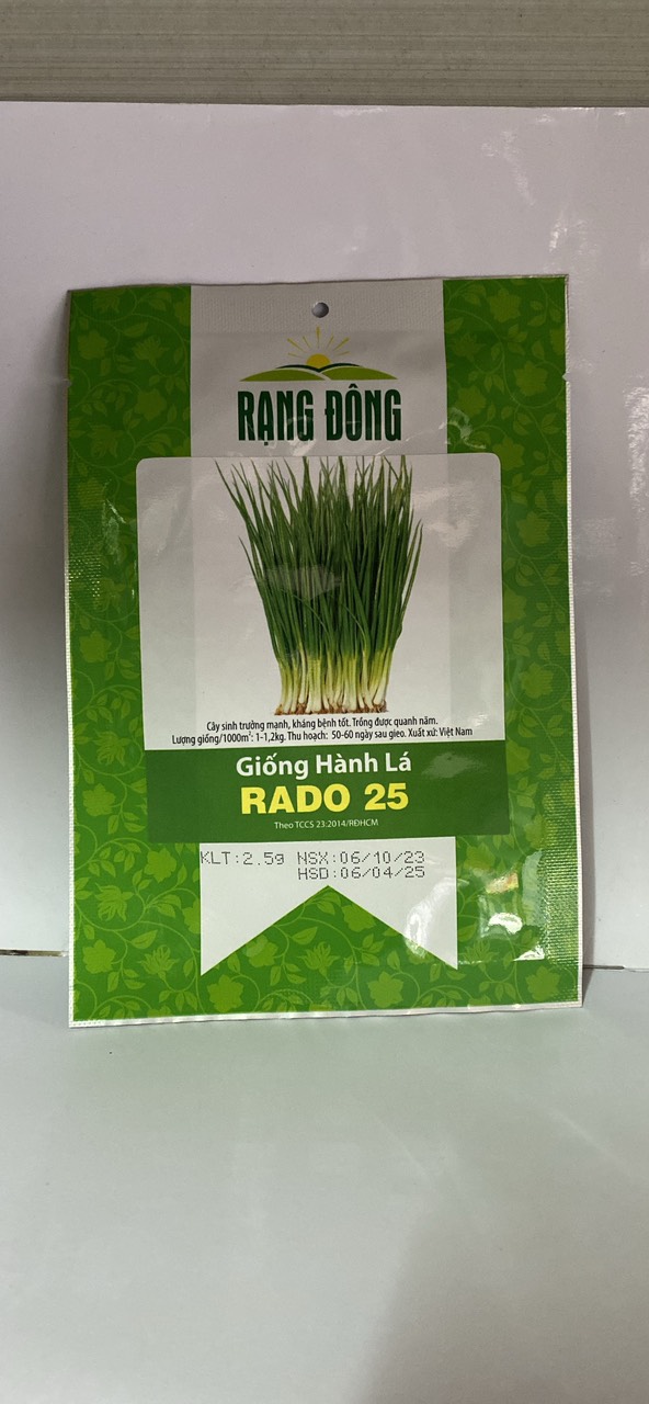 Hạt giống hành lá rado 25