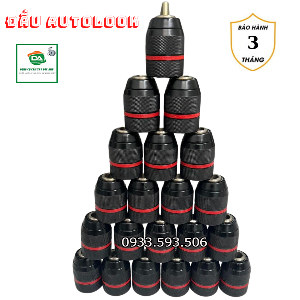 Đầu kẹp mũi khoan autolook 10mm,13mm cao cấp, viền đỏ