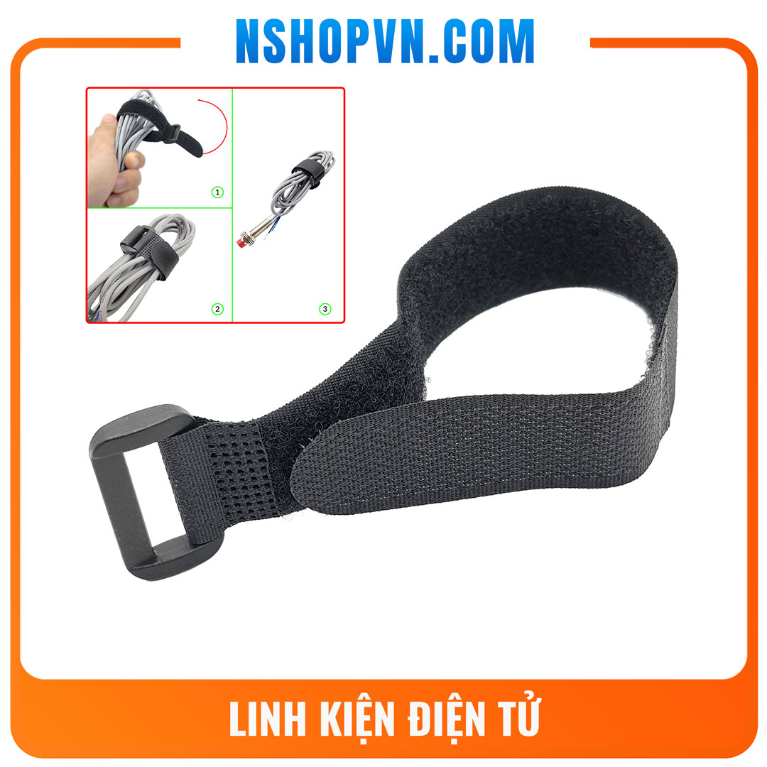 Dây dán Velcro khóa nhựa buộc gọn dây điện dây cáp, dây gai quấn cáp