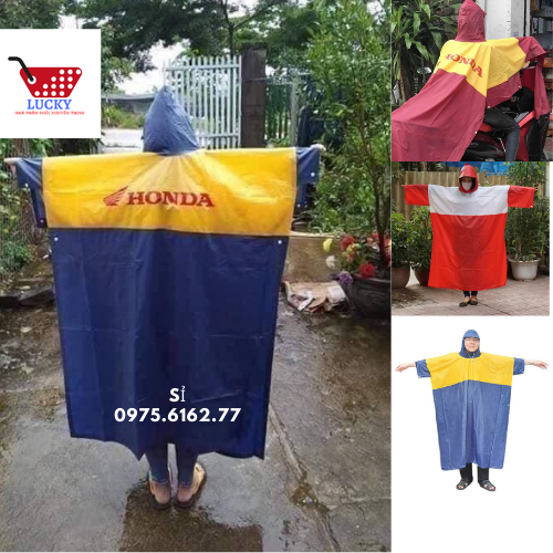 Combo 2 áo mưa honda áo mưa cánh dơi người lớn- nhựa pvc -to -dày