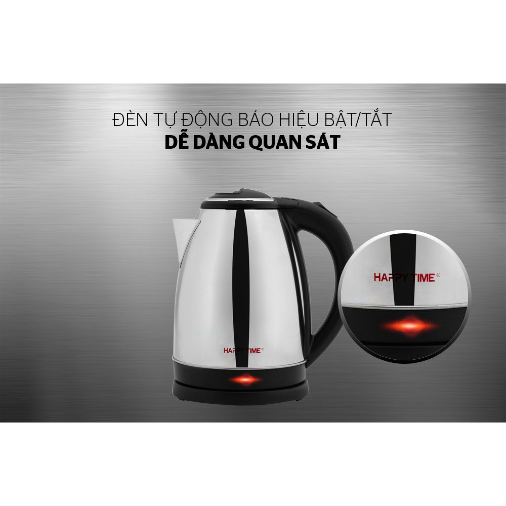 Ấm siêu tốc Inox 1.5L Happy Time HTD1055
