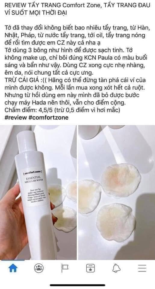 [CHÍNH HÃNG TEM CÔNG TY CZ] Nước tẩy trang Comfort Zone Essential Micellar Water 200ml