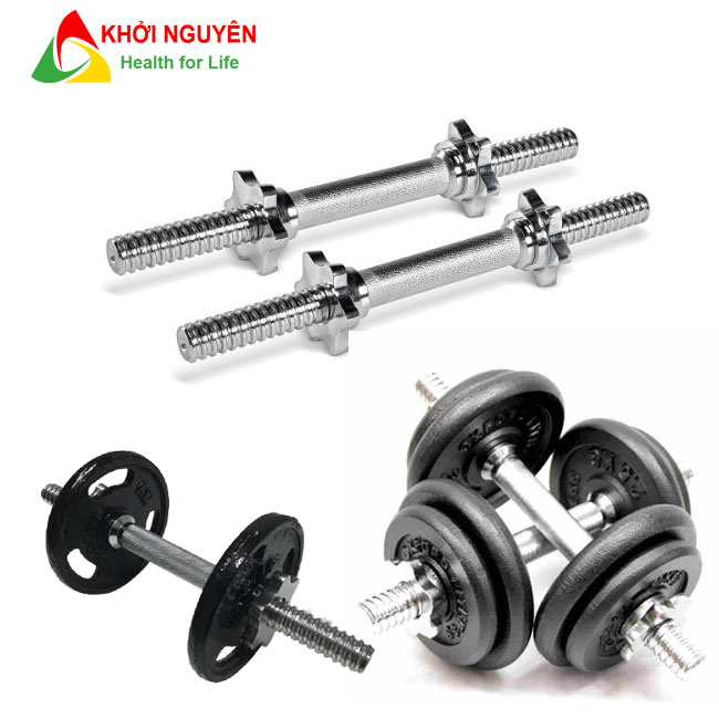 Đòn tạ tay dài 35cm phi 27, dụng cụ tập gym tại nhà( 1 cái)