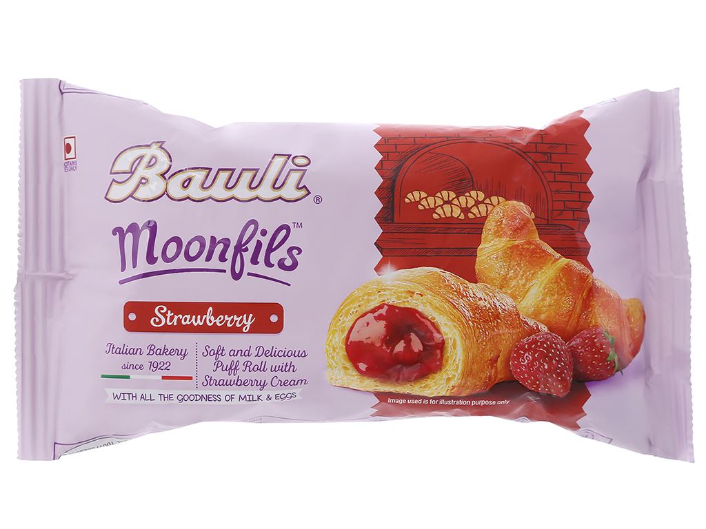 [Siêu thị WinMart] - Bánh sừng bò Bauli Moonfils nhân mứt dâu gói 47g