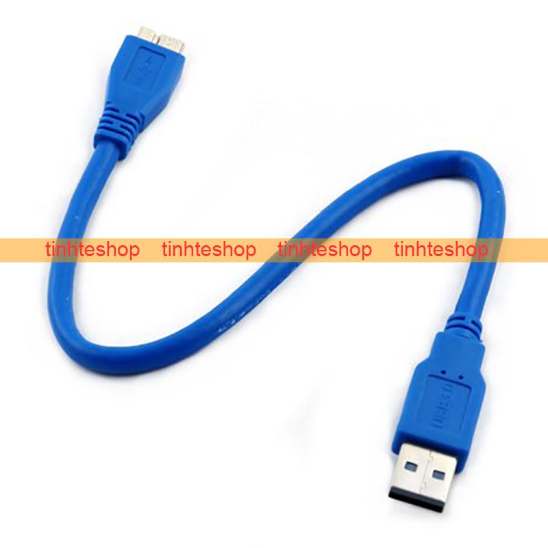 Cáp USB cho ổ cứng di động - Dây USB 3.0 AM - Micro B ngắn 30Cm