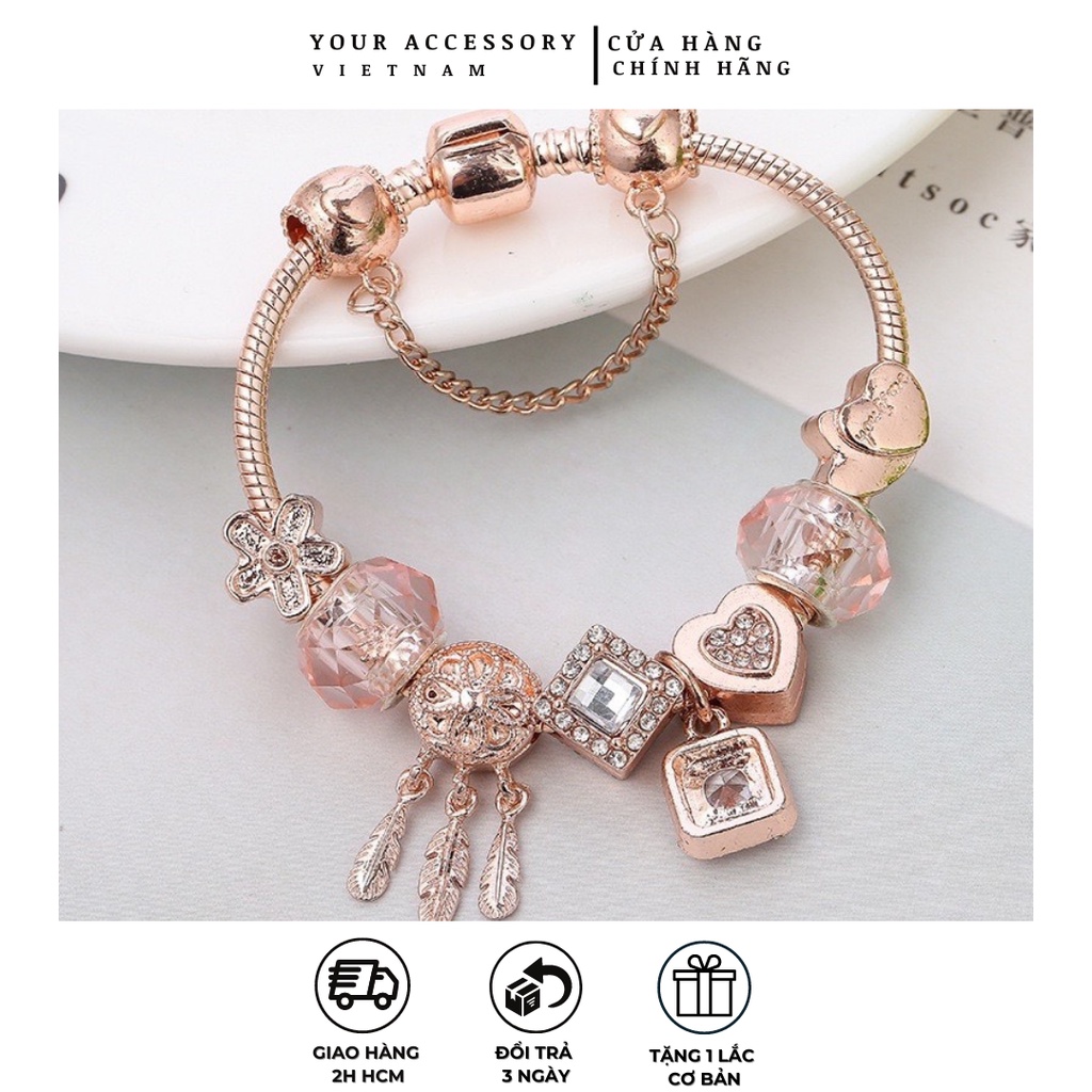 [Vòng Charm bạc] [Vòng tay bạc nữ] Vòng Charm mạ bạc S925 kiểu Pandora cao cấp YA25 [YOUR ACCESSORY VIETNAM]