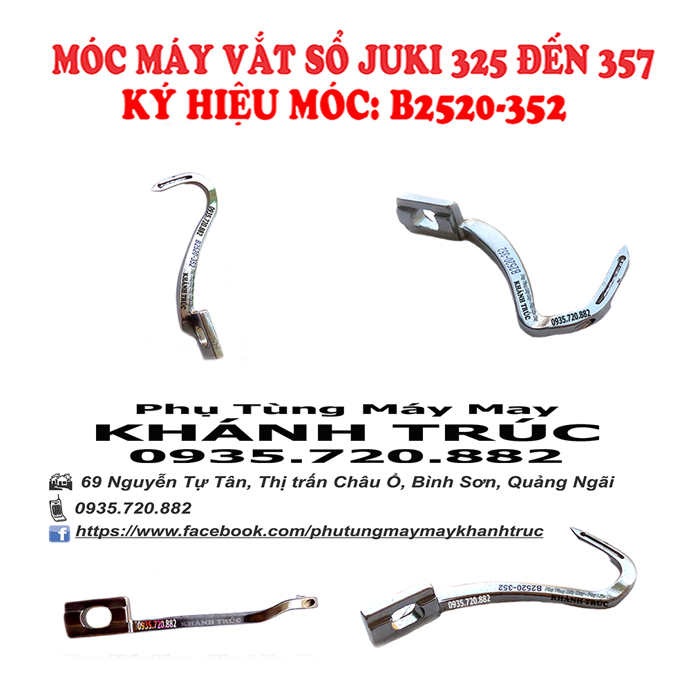B2520-352 móc máy vắt sổ juki 352 đến 357 máy may công nghiệp