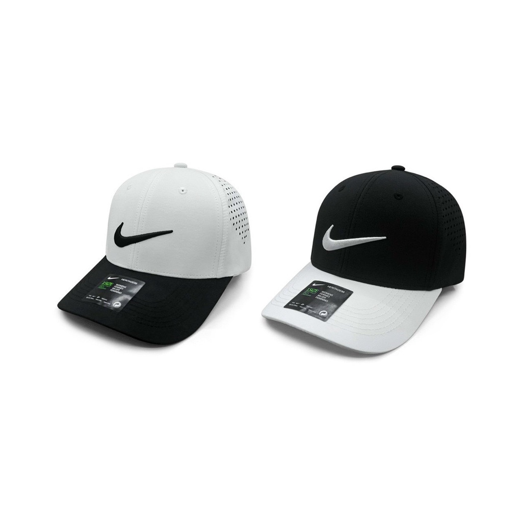 nón kết kaki lưỡi trai nike trắng đen