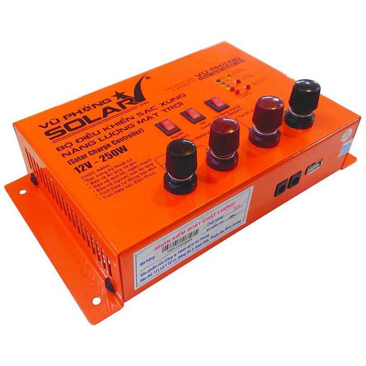 Bộ điều khiển sạc xung năng lượng mặt trời SolarV MPP 12V-250W, Dùng được tối đa 250W pin với hệ 12V - Hàng chính hãng - Điện Dân Dụng.