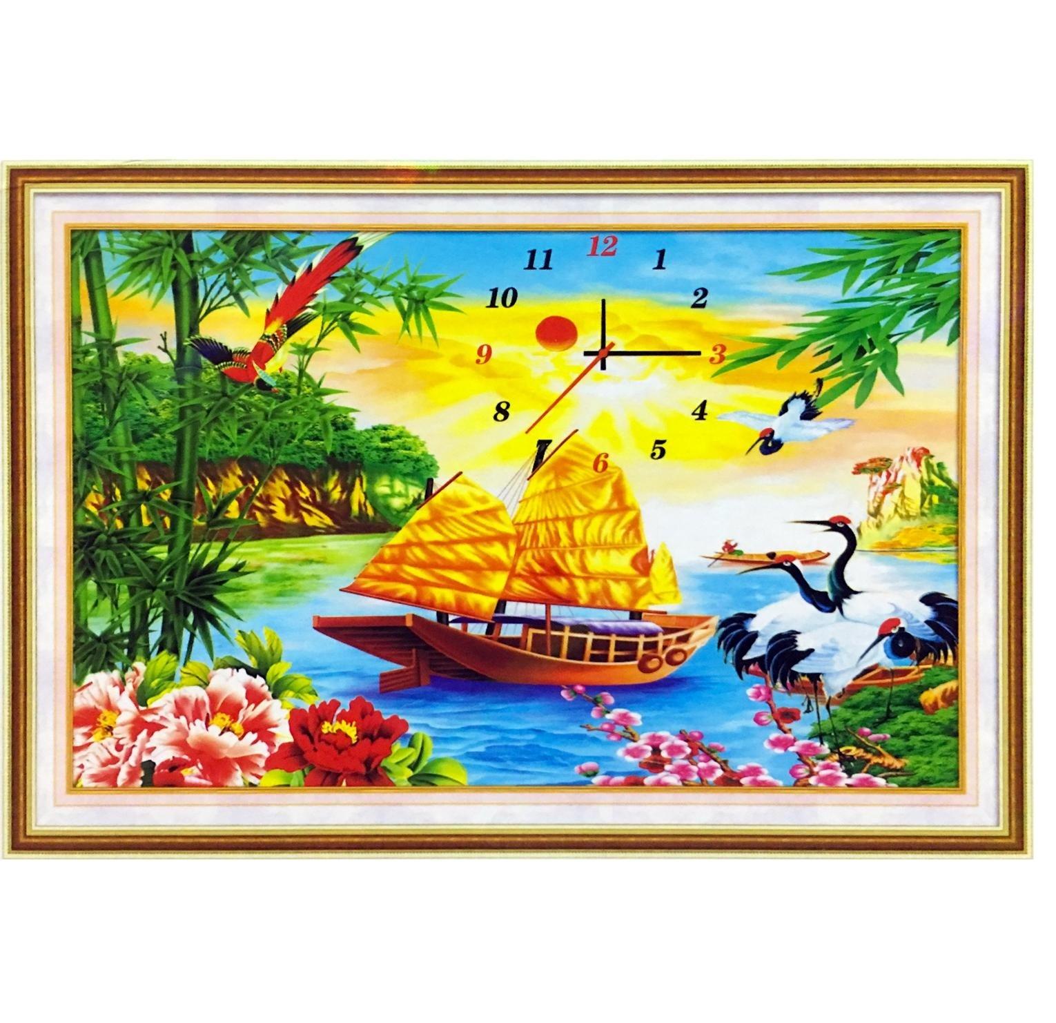 Tranh đính đá 5D-Đồng hồ
