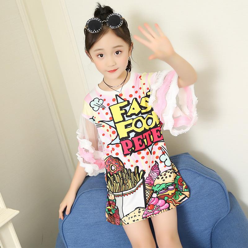 [Hình thật+ video] Đầm bé gái size đại in chữ Fast food siêu hot 2019 Jennie kids J219