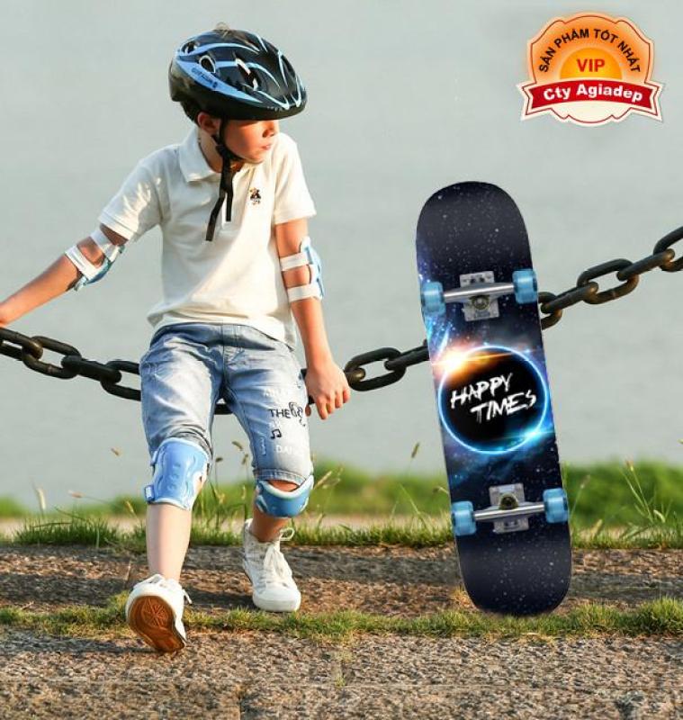Mua Ván trượt trẻ em thiếu niên có bánh phát sáng Skateboard sành điệu + Bộ bảo vệ tay chân