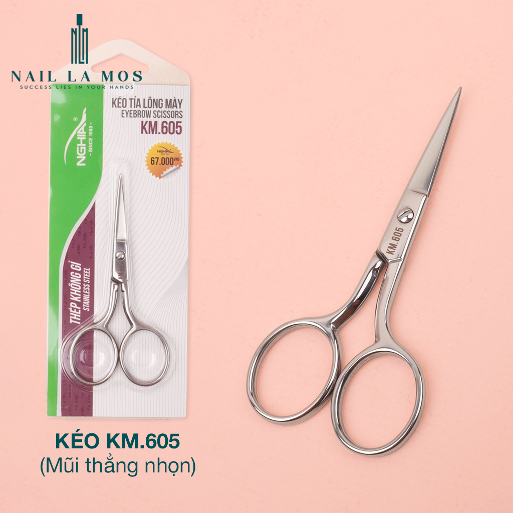Kéo cắt tỉa lông mày, lông mũi kềm nghĩa km601 km604 km605 chính hãng - kéo cá nhân cao cấp thép không gỉ