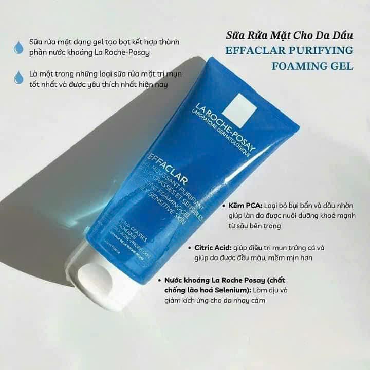 Gel Rửa Mặt Tạo Bọt Giảm Nhờn Cho Da Dầu Nhạy Cảm La Rochee-Posay Effac 200Ml