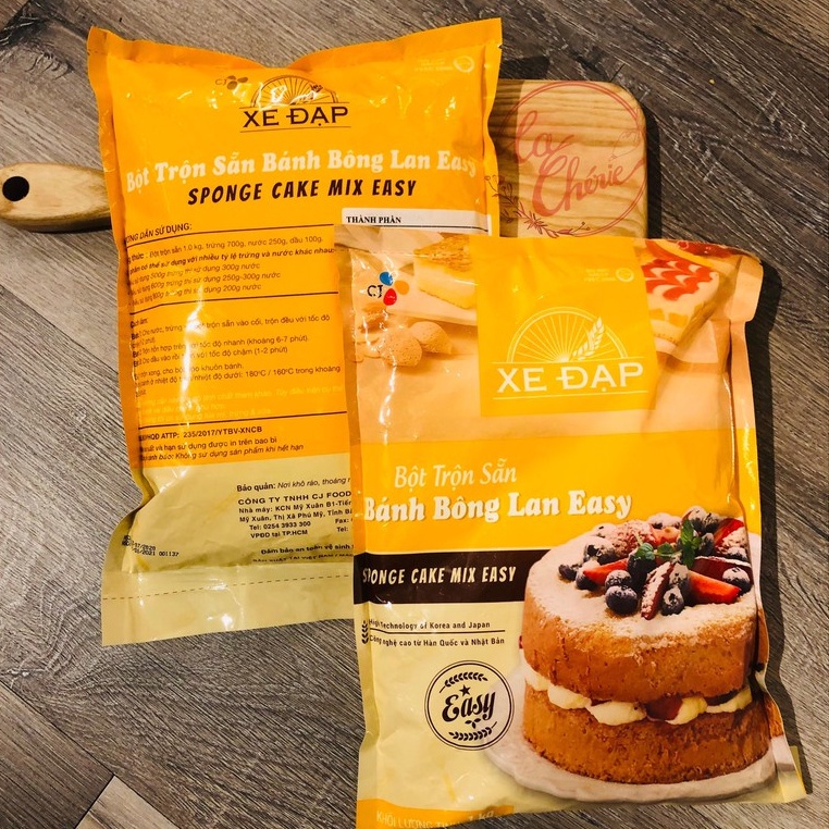 Bột trộn sẵn bánh bông lan easy cj 1kg