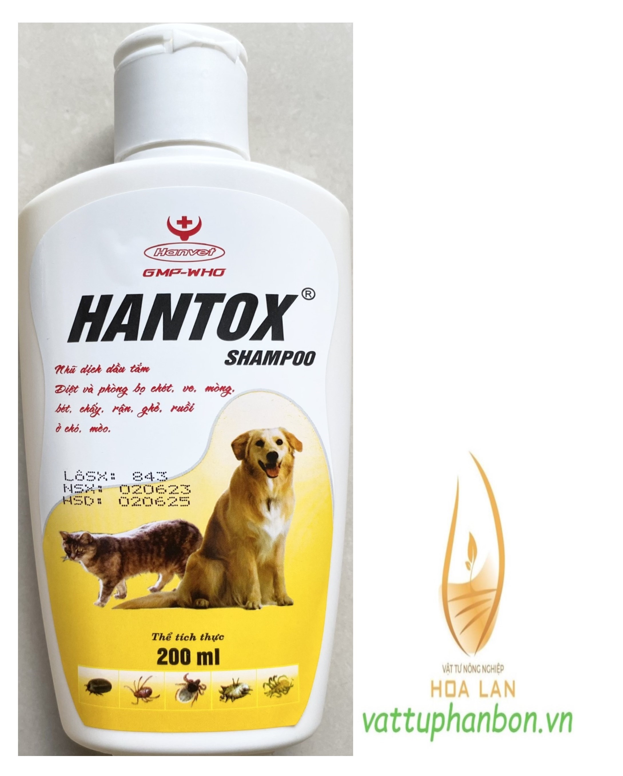 Hantox Shampoo - Dầu tắm Chó, Mèo - #065B# 200ml