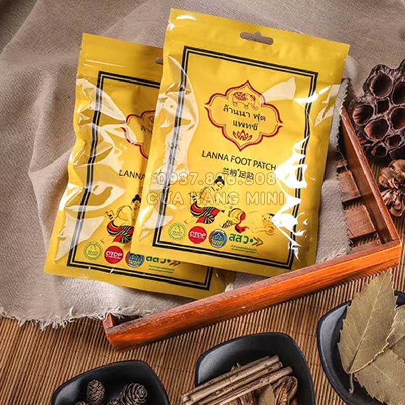 【FREESHIP】 Combo 10 Miếng Dán Thải Độc Chân Thái Lan Lanna Foot Patch