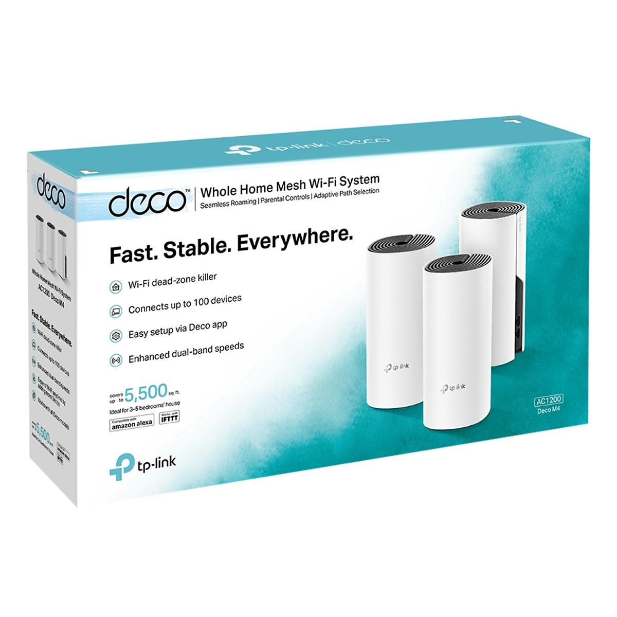 [HCM][Trả góp 0%]Bộ Phát Wifi Mesh TP-Link Deco M4 AC1200 MU-MIMO (3-pack)