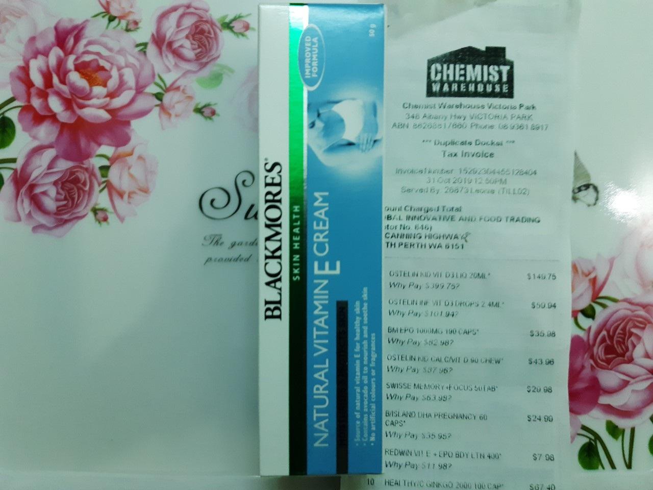 Kem Dưỡng Da Vitamin E Blackmores 50g của bill ÚC