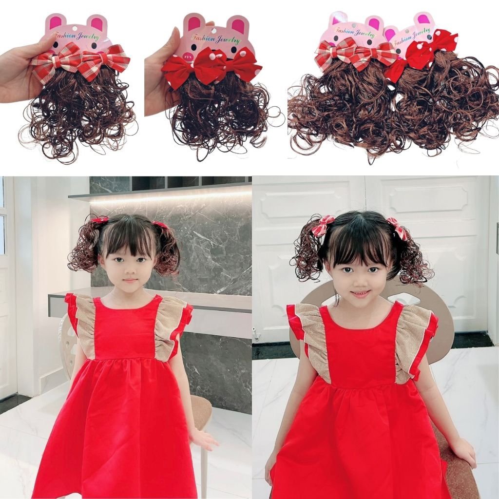 Set 2 kẹp tóc giả nơ siêu yêu cho bé