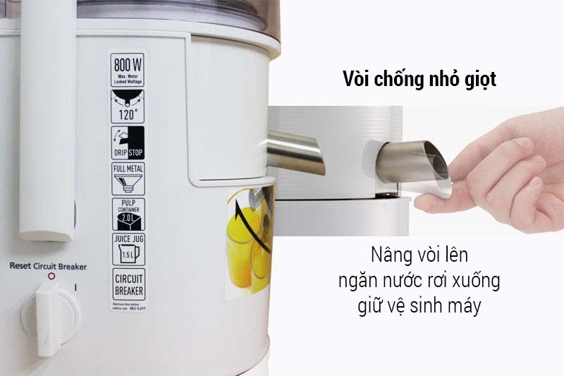 Máy ép trái cây Panasonic (Nhật Bản) MJ-SJ01WRA 800W (Mới 100%, bảo hành chính hãng 12 tháng)