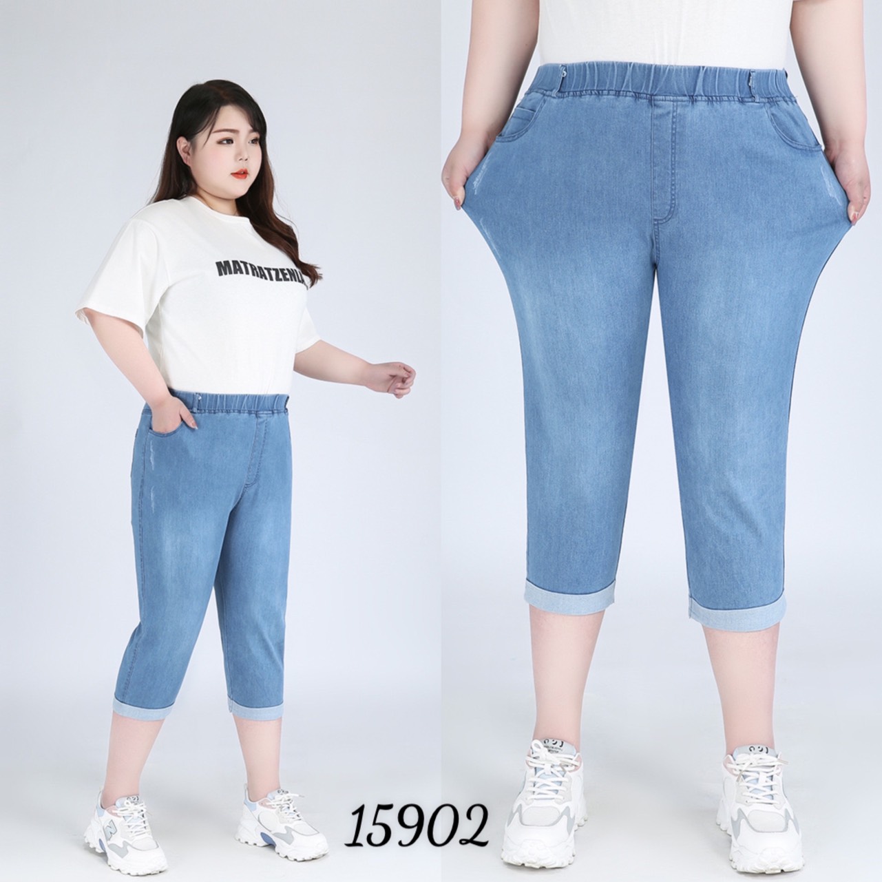 Quần Jean lửng BIGSIZE size ĐẠI lưng thun 15902