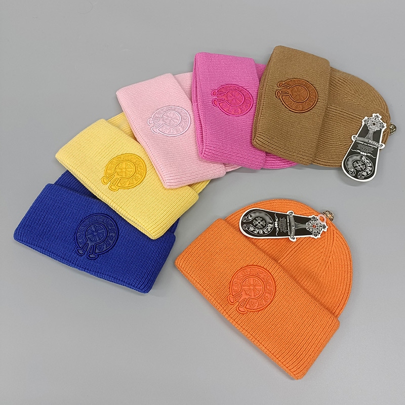 New Wool Beanie Winter Chrome Heart Knitted Hat Men