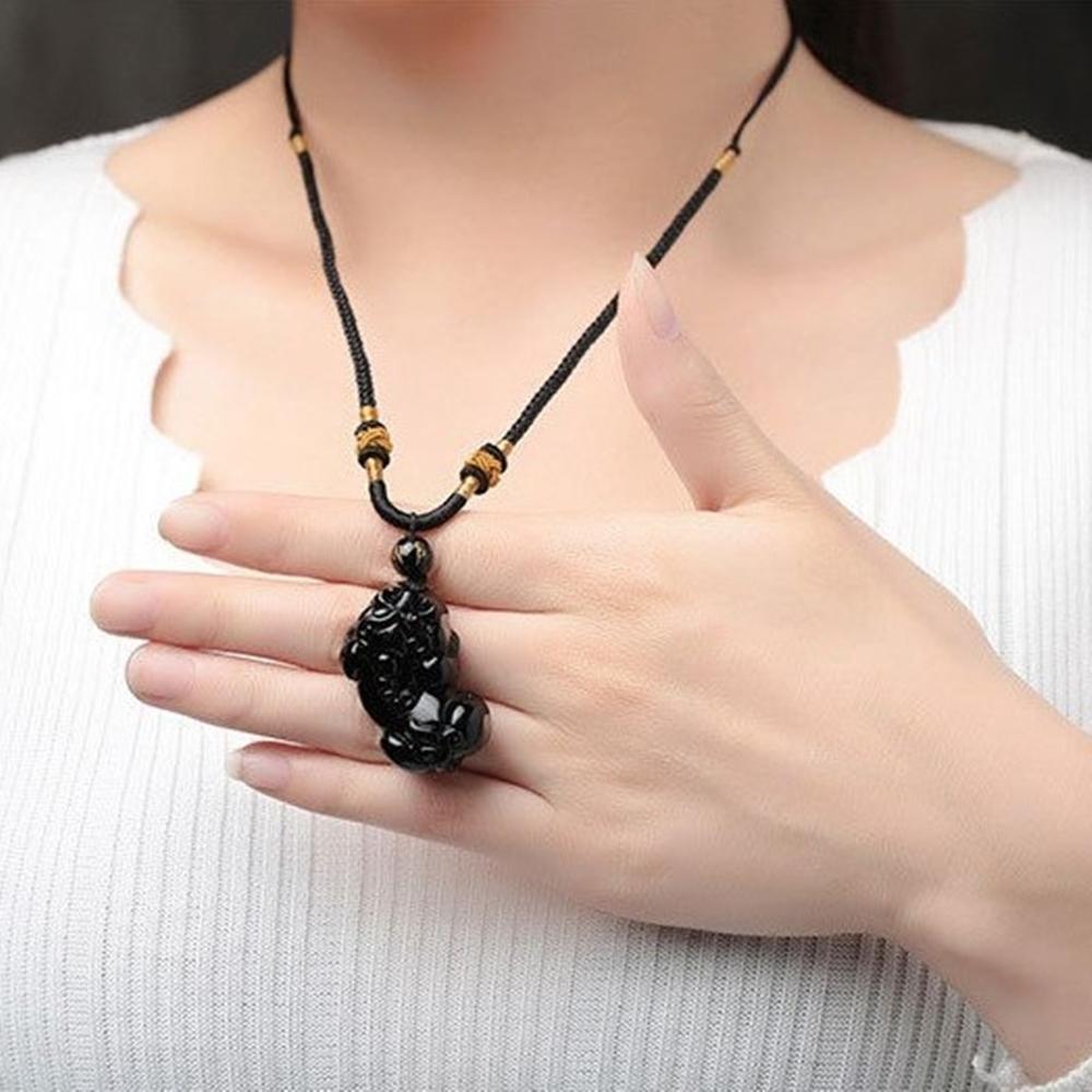 [HCM]Dây chuyền tỳ hưu opal đen tự nhiên