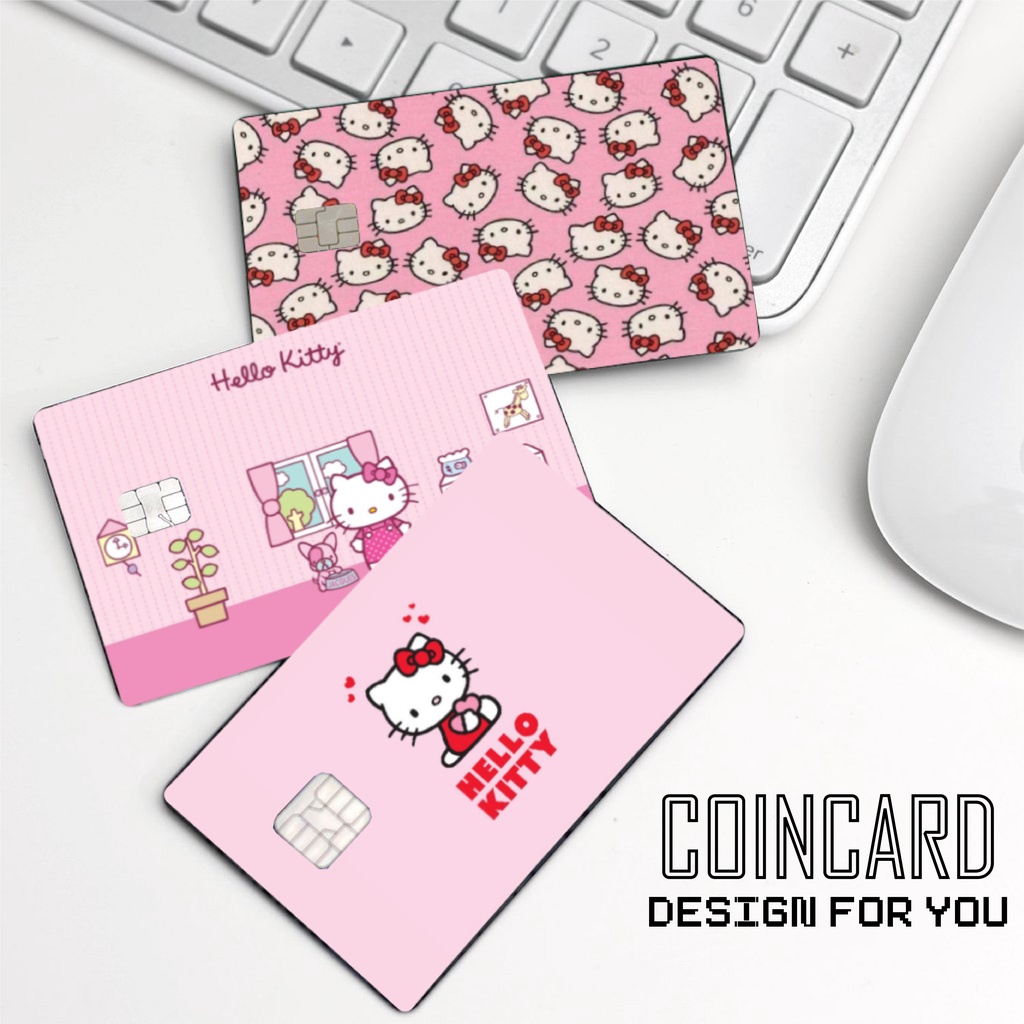 " Hello Kitty "( Decal dán Thẻ ATM, debit, thẻ từ, thẻ chung cư, bảo vệ thẻ) | Dán thẻ ATM COINCARD