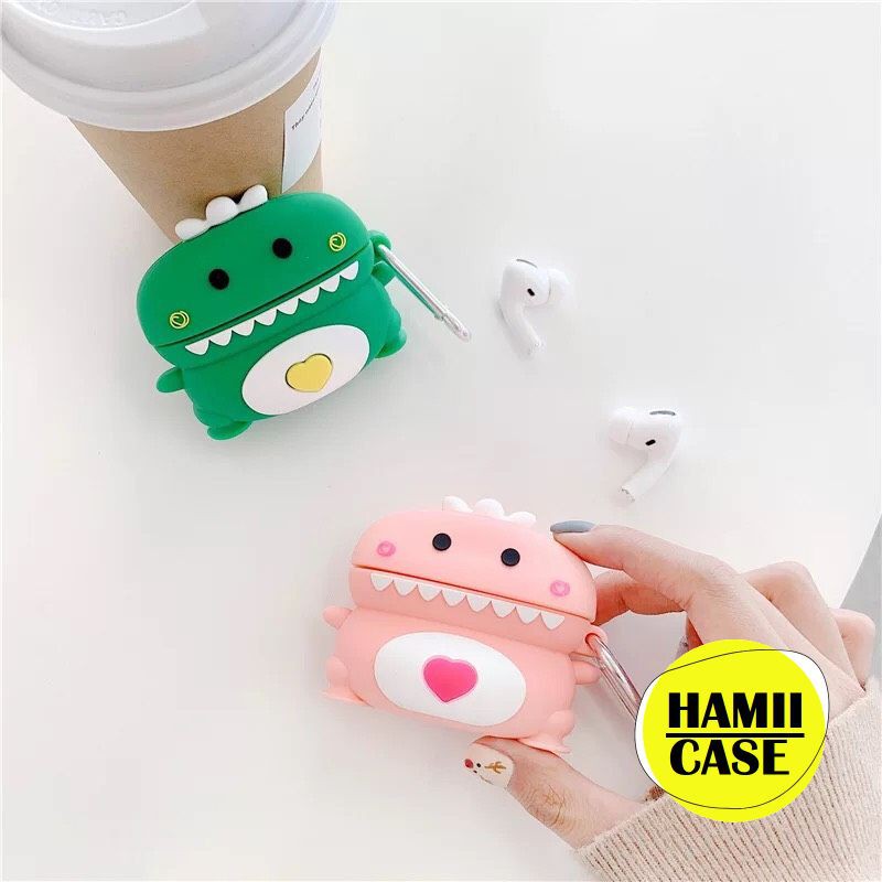 Vỏ Case Bọc Tai Nghe Airpods 1, 2 Pro Bằng Silicon Dẻo Hình Khủng Long Trái Tim Siêu Đẹp Và Chất