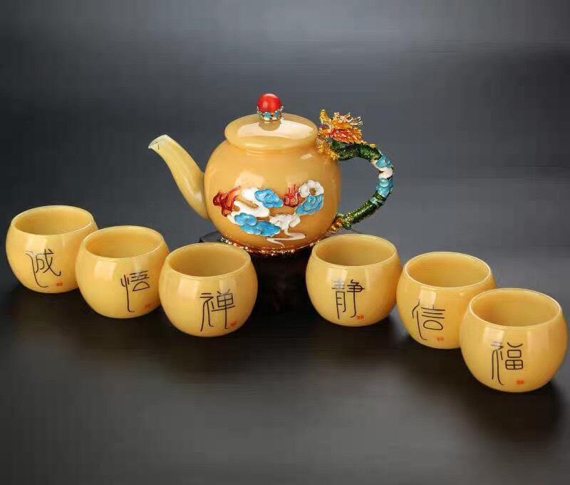 Bộ ấm chén ngọc Onyx Góc Phong Thủy