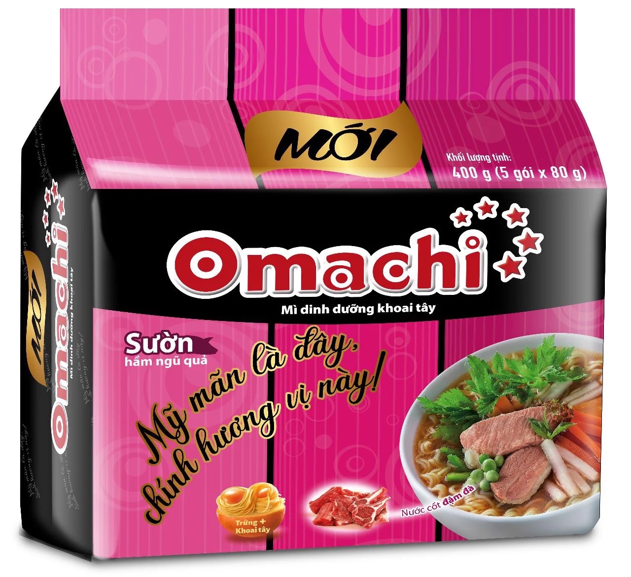 Combo 5 gói mì Omachi các hương vị
